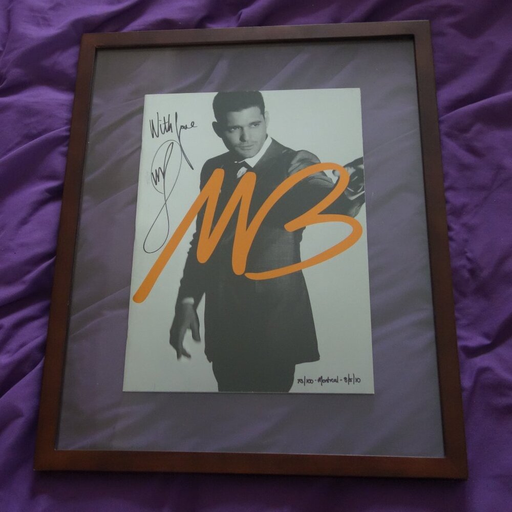 Michael Buble Signed with Love Framed Board Numbered 73/100 Montreal 8/5/10